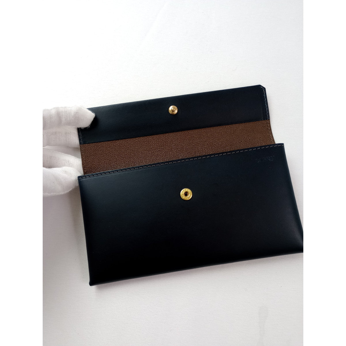 新品  safuji  サフジ  ミニ 長財布  ウォレット ネイビー