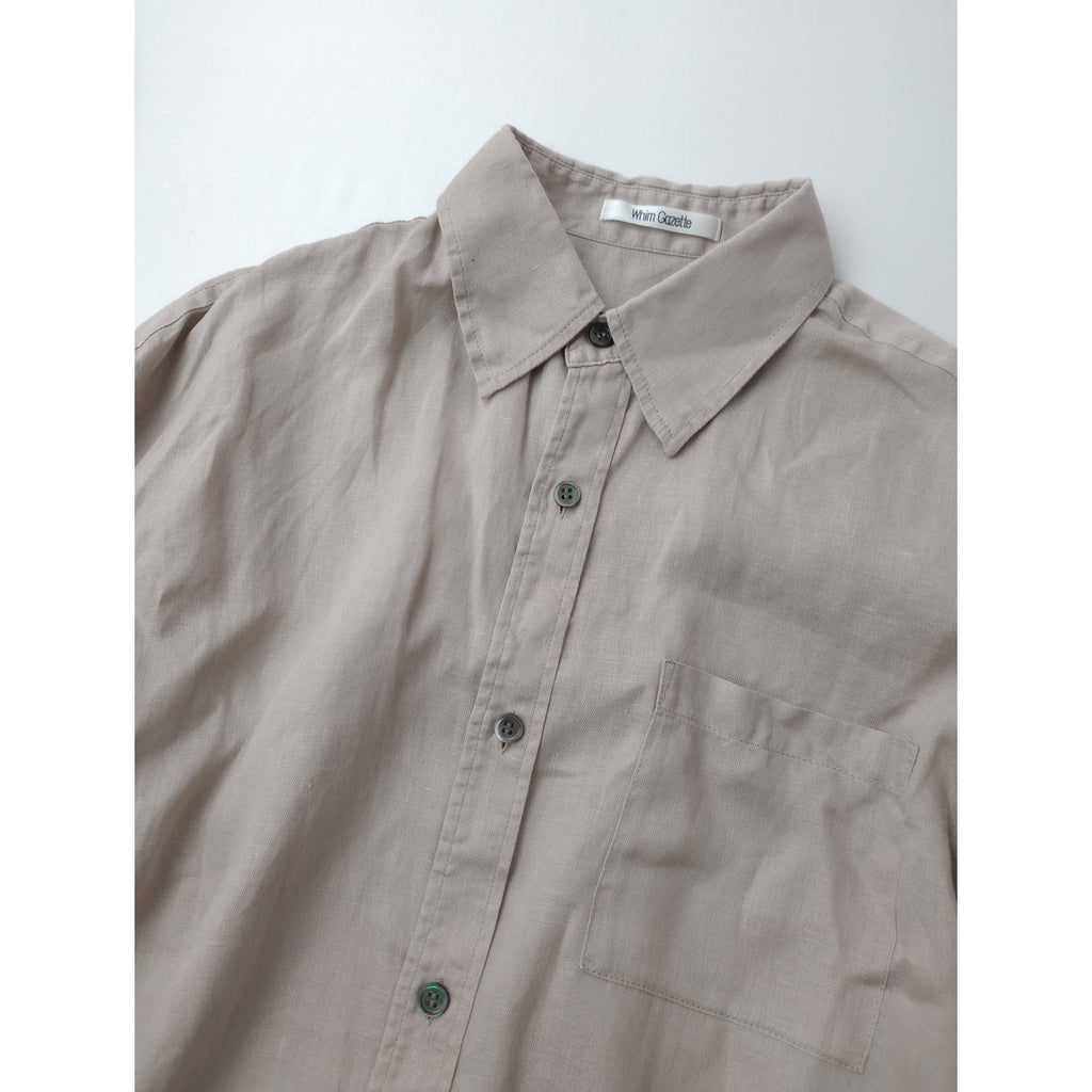25SS Whim Gazette ウィム ガゼット リネン キャンバスシャツ  ベージュ 【中古】
