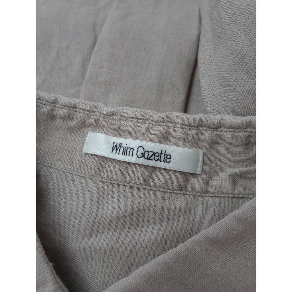 25SS Whim Gazette ウィム ガゼット リネン キャンバスシャツ  ベージュ 【中古】