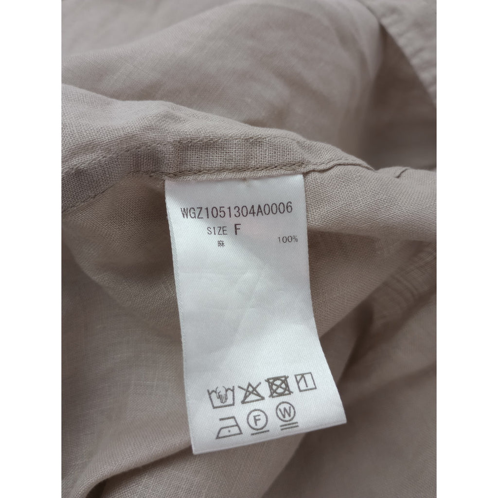 25SS Whim Gazette ウィム ガゼット リネン キャンバスシャツ  ベージュ 【中古】