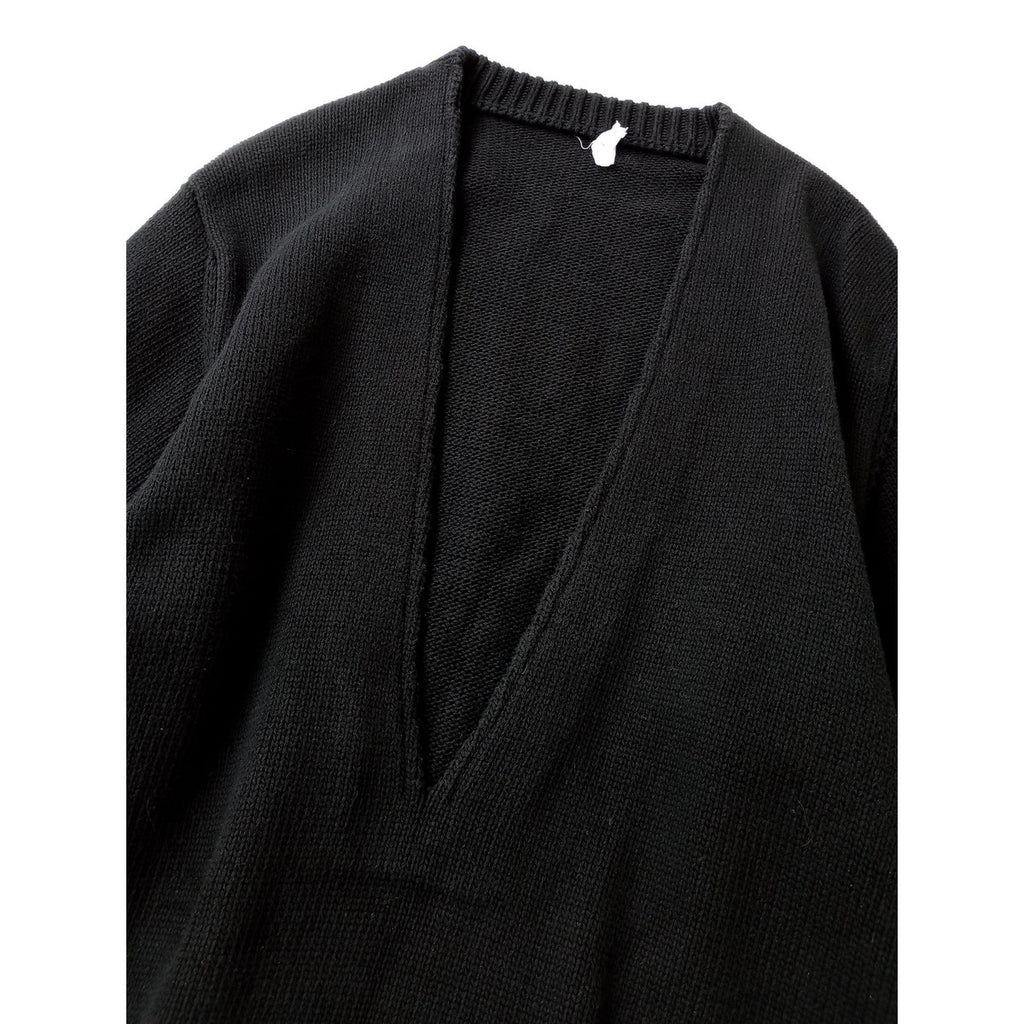 ゴーシュ Vネック ニット ロング ワンピース 黒 ブラック 2  (6M＋2652)【中古】