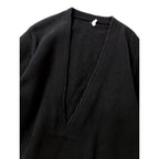 ゴーシュ Vネック ニット ロング ワンピース 黒 ブラック 2  (6M＋2652)【中古】