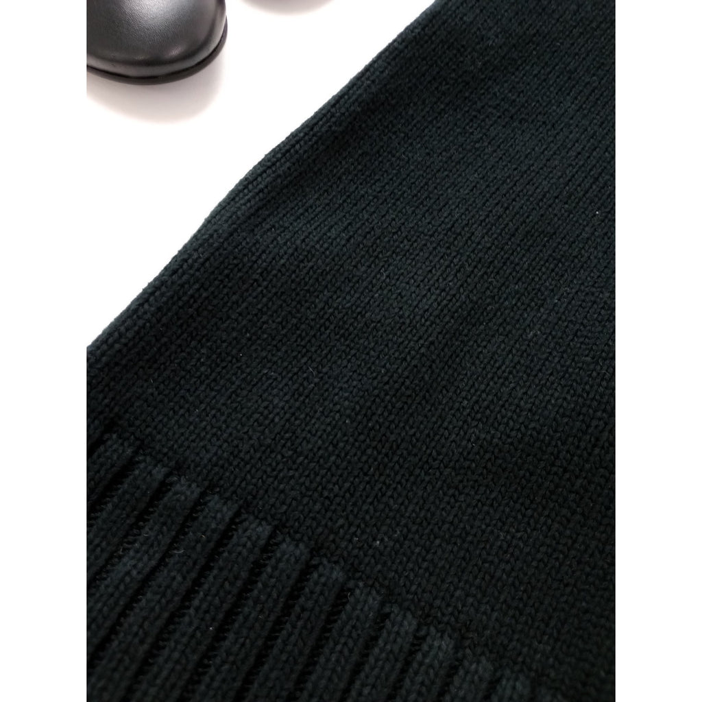 ゴーシュ Vネック ニット ロング ワンピース 黒 ブラック 2  (6M＋2652)【中古】