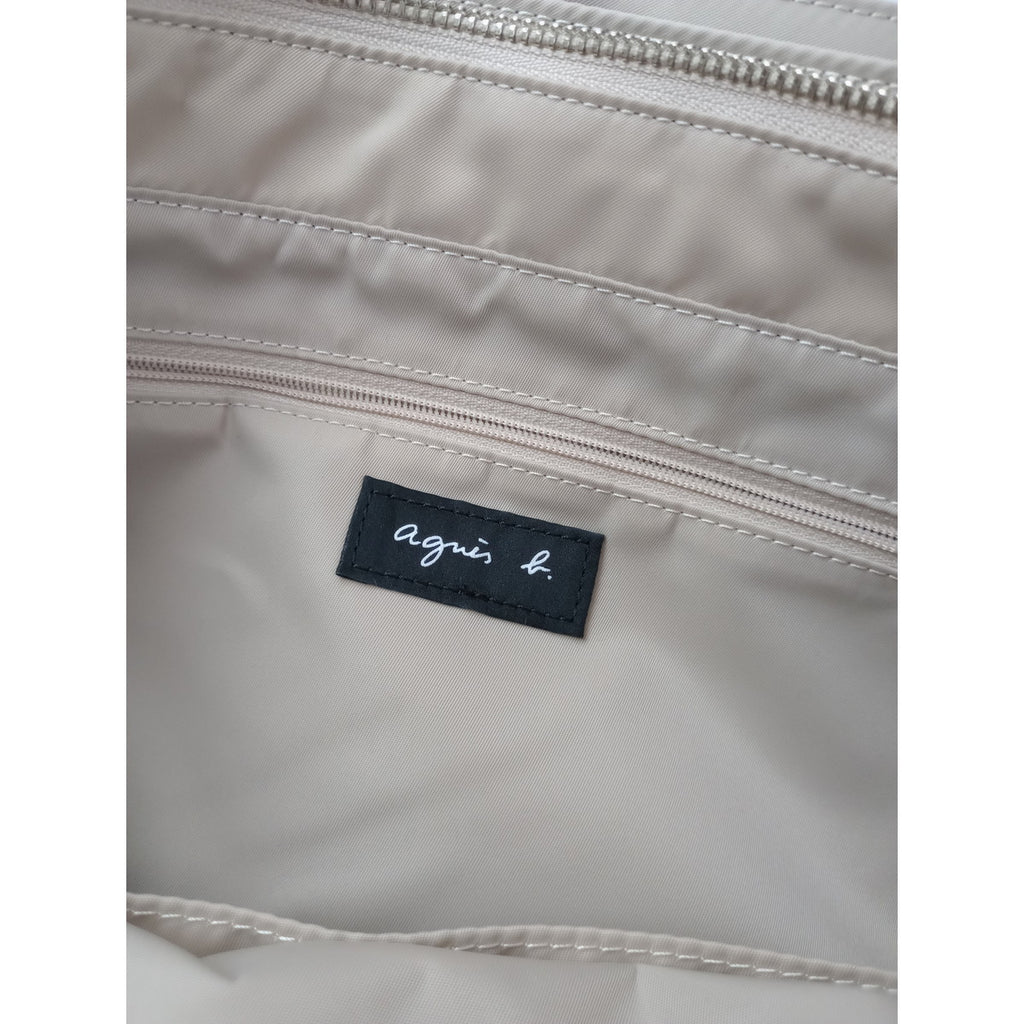 agnes b. アニエスベー ナイロン ラージ トートバッグ ショルダー 黒 ブラック  【中古】