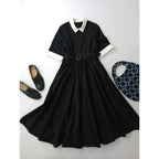 foufou フーフー【THE DRESS #22】bicolor one piece バイカラーワンピース 黒 ブラック 白 0  【中古】