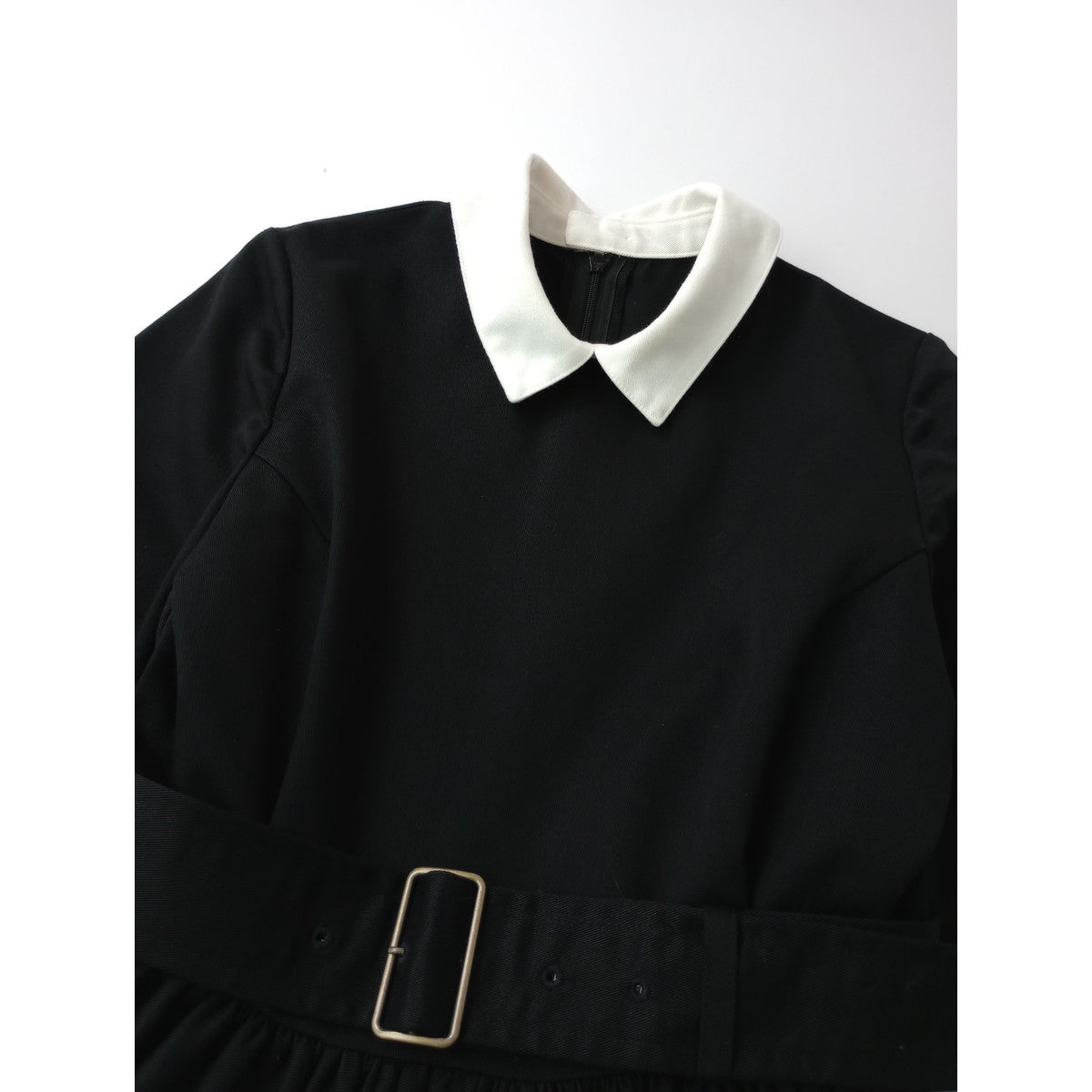 foufou フーフー【THE DRESS #22】bicolor one piece バイカラーワンピース 黒 ブラック 白 0  【中古】