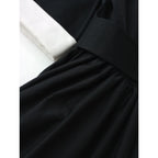 foufou フーフー【THE DRESS #22】bicolor one piece バイカラーワンピース 黒 ブラック 白 0  【中古】