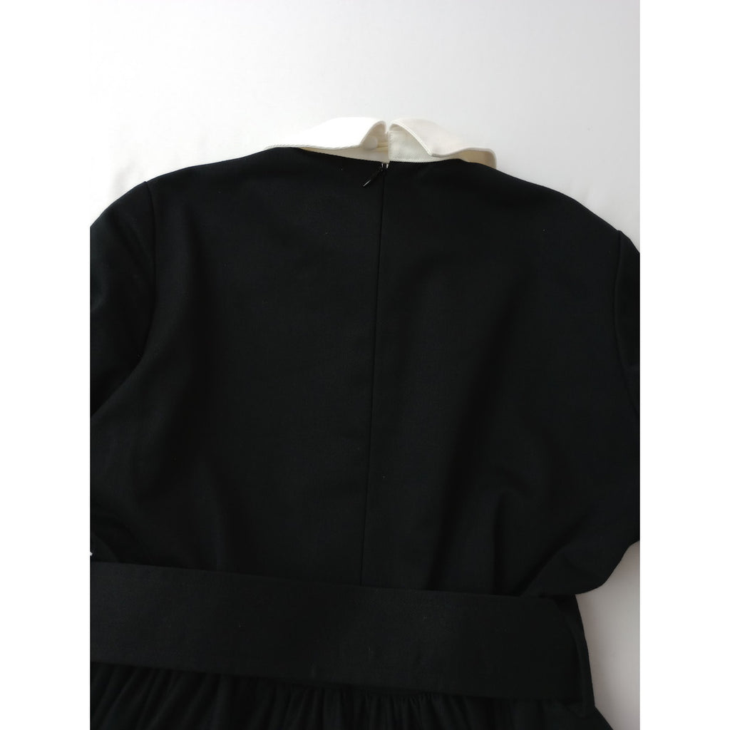 foufou フーフー【THE DRESS #22】bicolor one piece バイカラーワンピース 黒 ブラック 白 0  【中古】