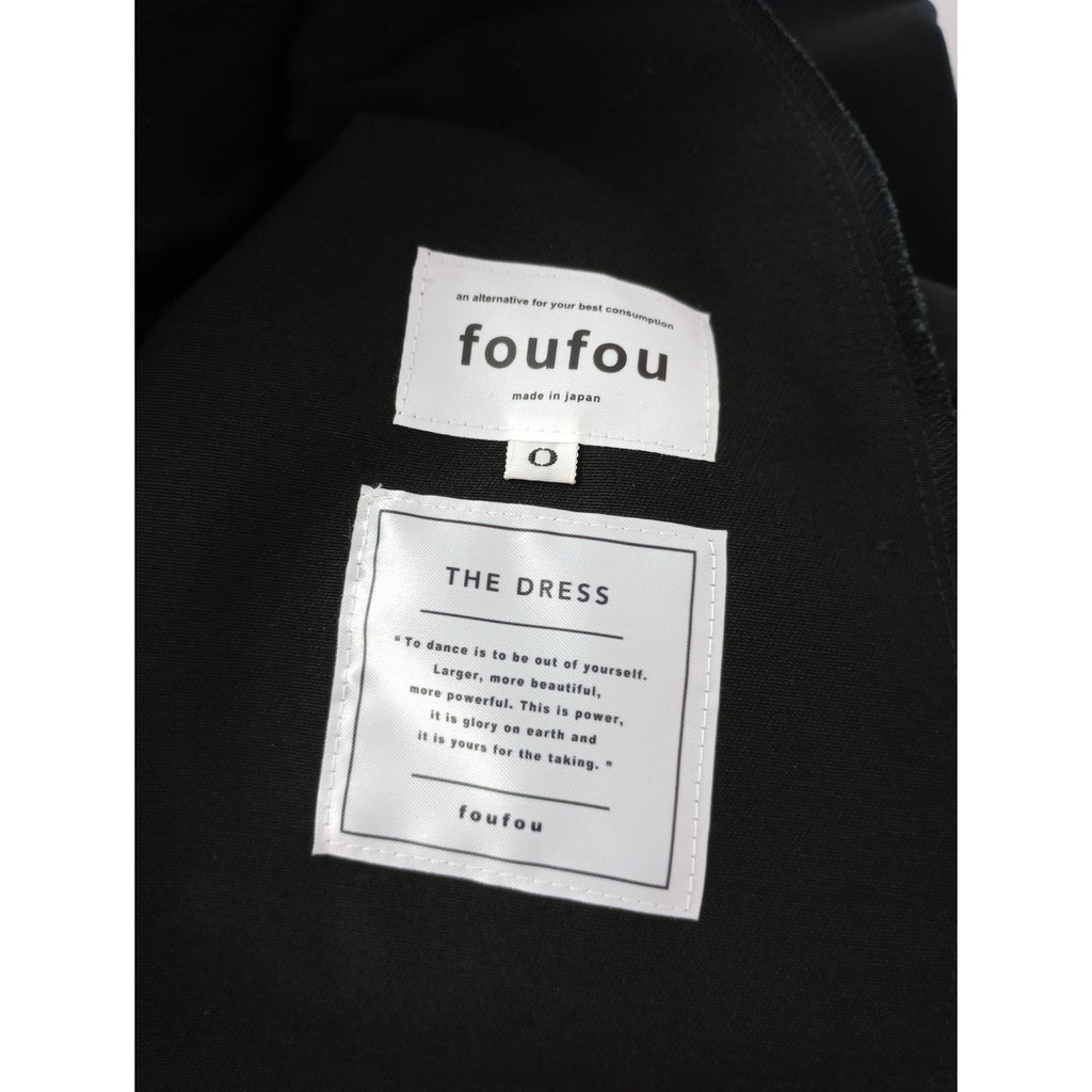 foufou フーフー【THE DRESS #22】bicolor one piece バイカラーワンピース 黒 ブラック 白 0  【中古】