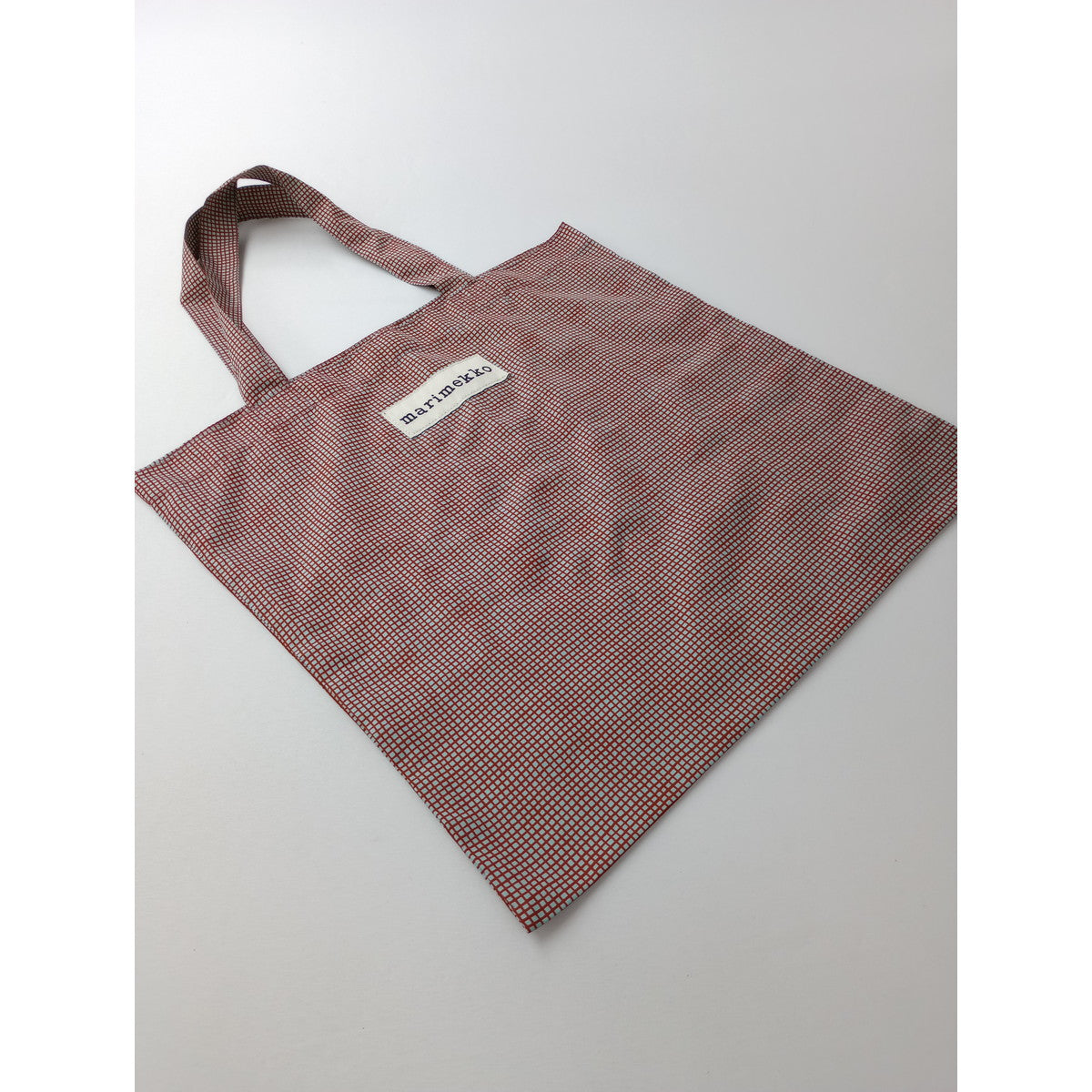 marimekko マリメッコ VERKKO TOTE BAG ヴェルッコ トートバッグ  ブラウン ブルー 【中古】