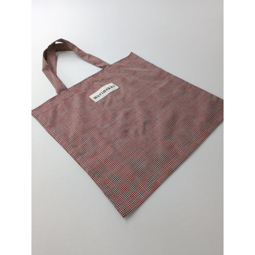 marimekko マリメッコ VERKKO TOTE BAG ヴェルッコ トートバッグ  ブラウン ブルー 【中古】