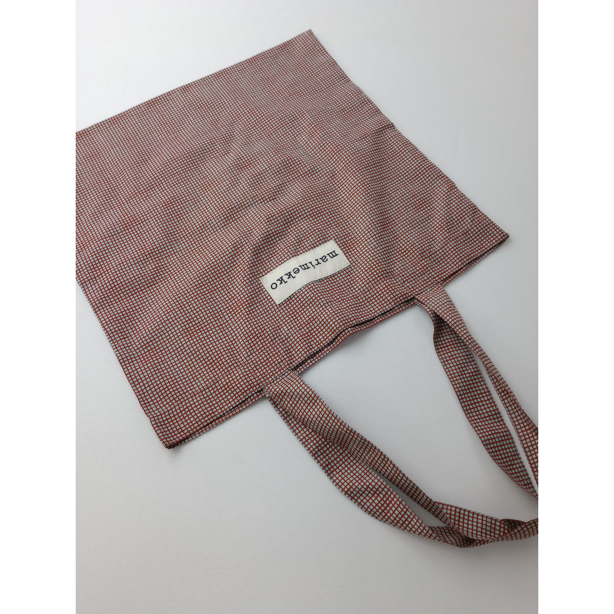 marimekko マリメッコ VERKKO TOTE BAG ヴェルッコ トートバッグ  ブラウン ブルー 【中古】