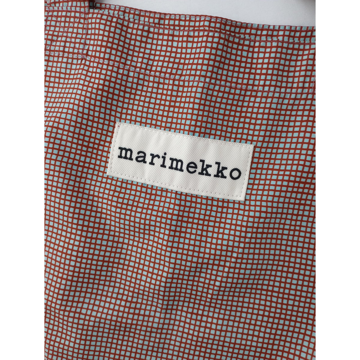 marimekko マリメッコ VERKKO TOTE BAG ヴェルッコ トートバッグ  ブラウン ブルー 【中古】