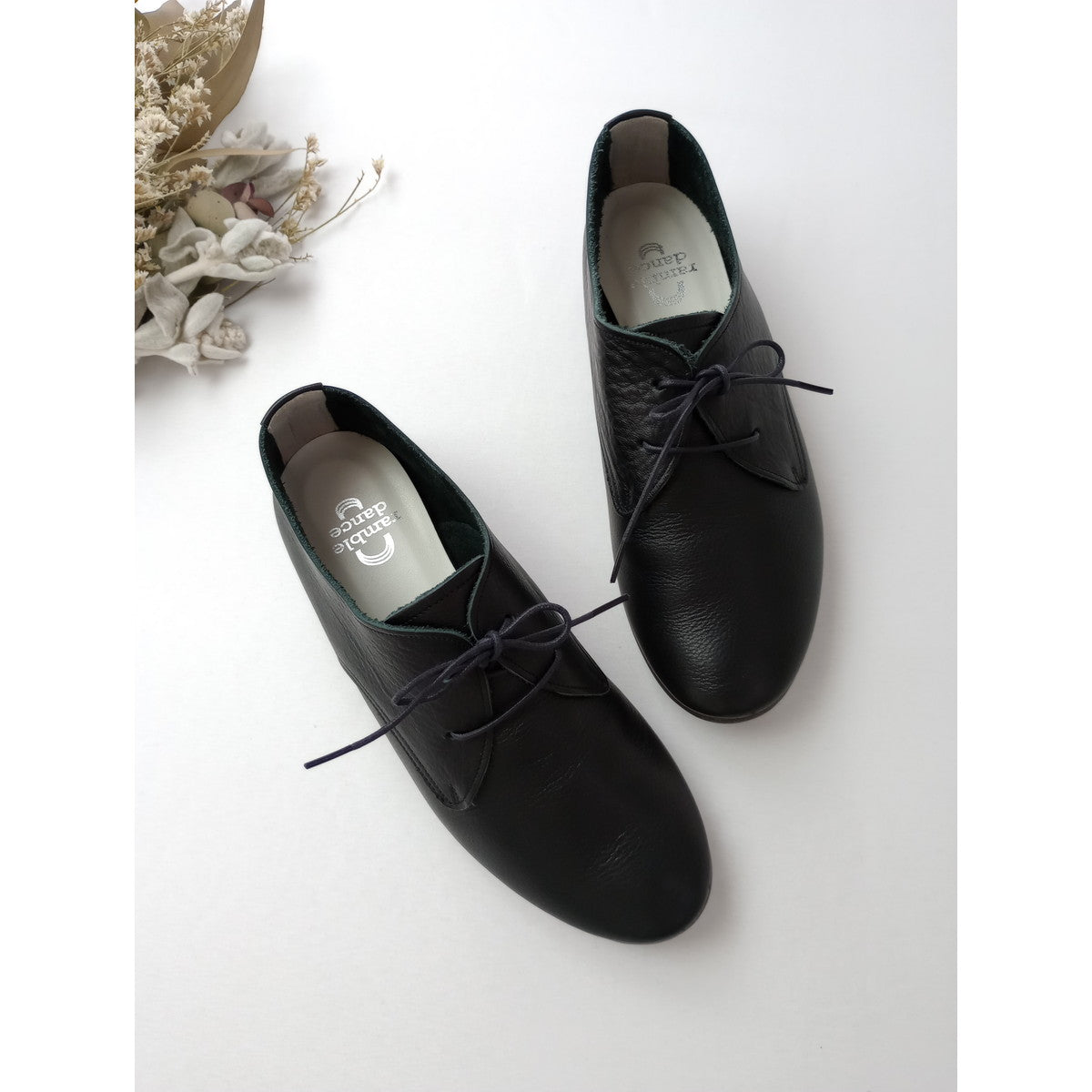 ramble dance ランブルダンス シュリンクレザーシューズ 靴 黒 ブラック 【中古】
