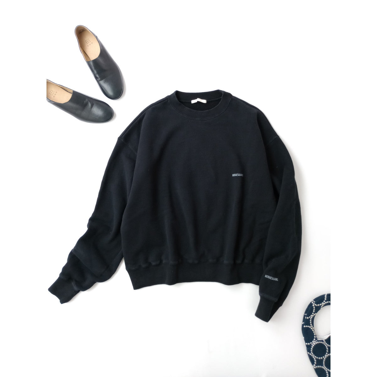 Plage プラージュ Moraesajang SWEAT クルーネック スウェット トレーナー トップス 黒 ブラック 【中古】
