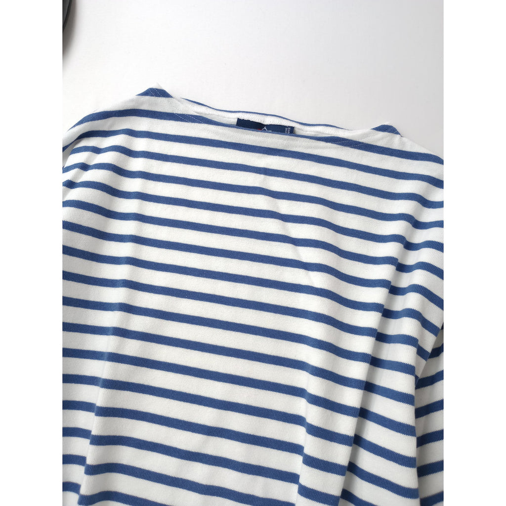 SAINT JAMES セントジェームス オーバーサイズ ボーダー バスクシャツ 白 ブルー 【中古】