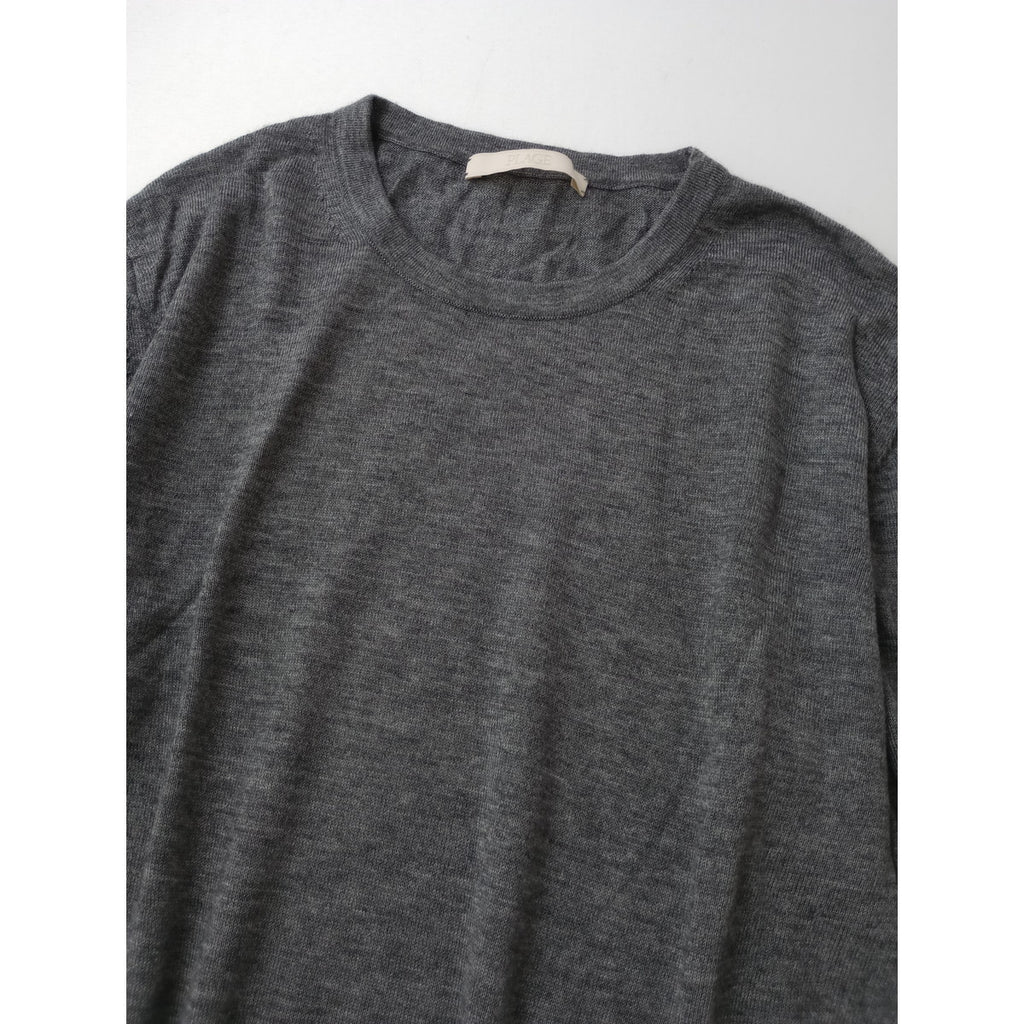 Plage  プラージュ  CU WO Fine  ニット 長袖 クルーネック  トップス  グレー  【中古】