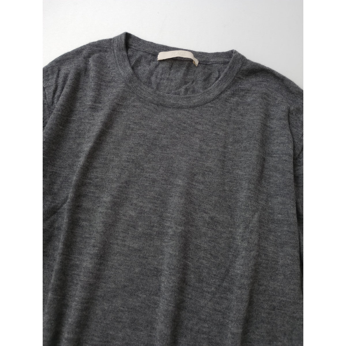 Plage  プラージュ  CU WO Fine  ニット 長袖 クルーネック  トップス  グレー  【中古】