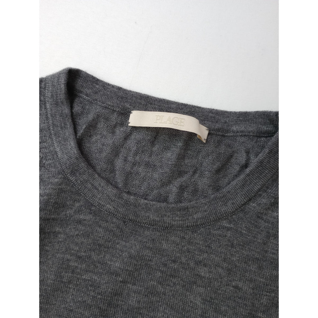 Plage  プラージュ  CU WO Fine  ニット 長袖 クルーネック  トップス  グレー  【中古】