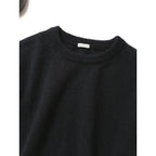 homspun ホームスパン ウール 毛 100％ 半袖 ニット セーター 黒 ブラック F  (7M＋1206)【中古】