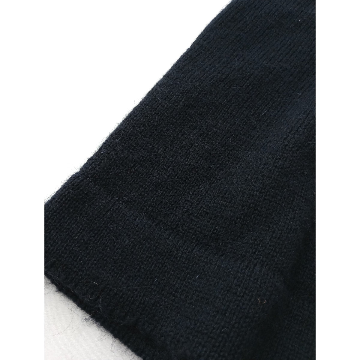 homspun ホームスパン ウール 毛 100％ 半袖 ニット セーター 黒 ブラック F  (7M＋1206)【中古】