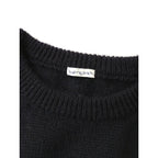 homspun ホームスパン ウール 毛 100％ 半袖 ニット セーター 黒 ブラック F  (7M＋1206)【中古】