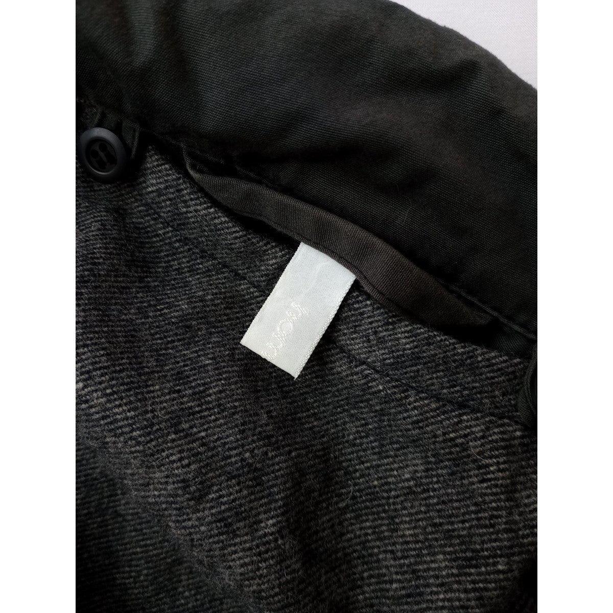 homspun ホームスパン コットンウェザー ステンカラーコート ライナー付き  くすみダークブラウン F   【中古】