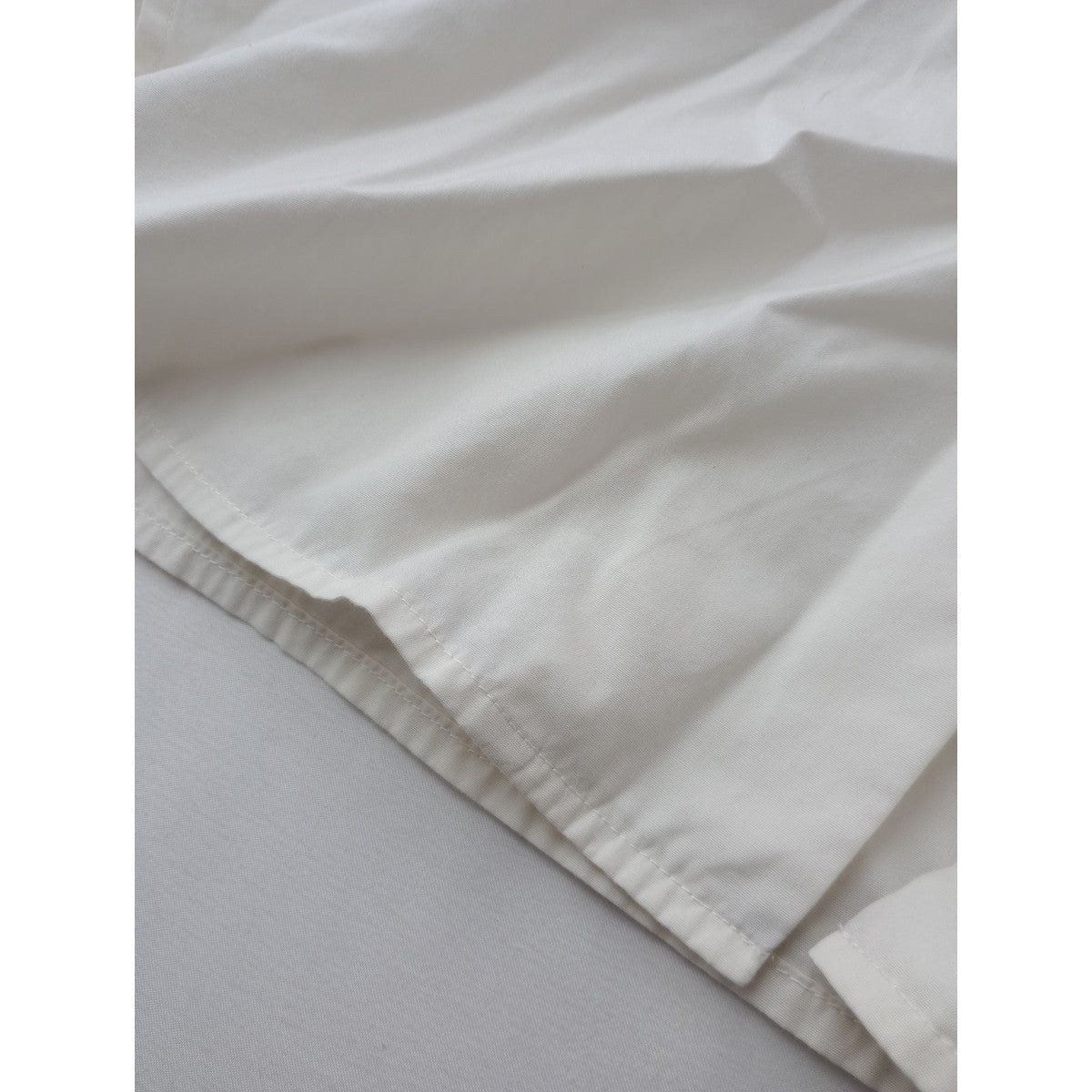 homspun  ホームスパン  フリルカラー  コットン  綿 100％ 長袖 シャツ ブラウス 白 ホワイト F 【中古】
