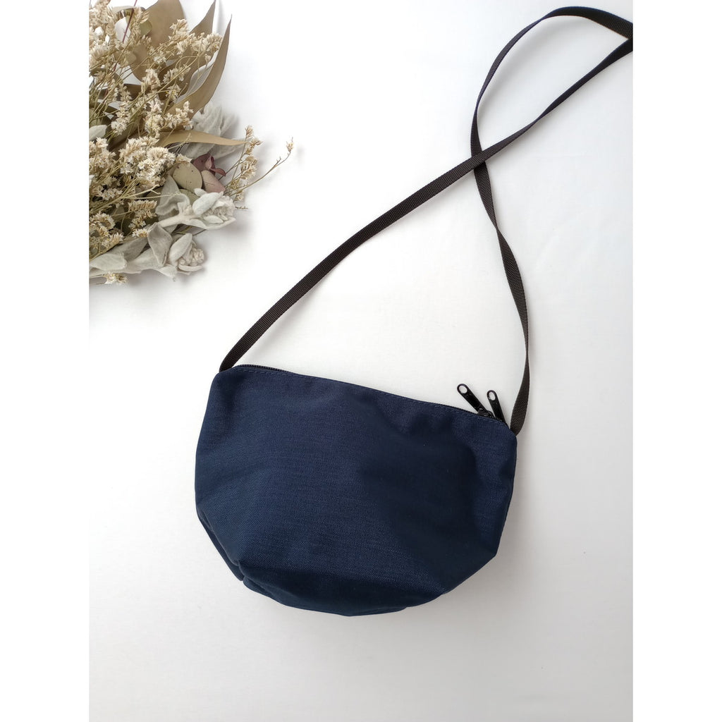 Herve Chapelie エルベシャプリエ ポシェット ミニ ショルダーバッグ ネイビー 【中古】