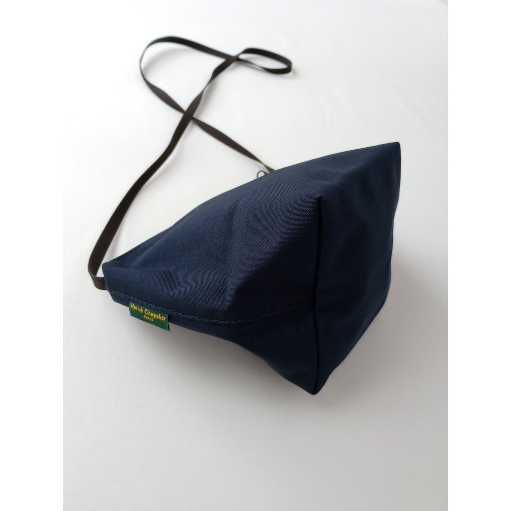 Herve Chapelie エルベシャプリエ ポシェット ミニ ショルダーバッグ ネイビー 【中古】