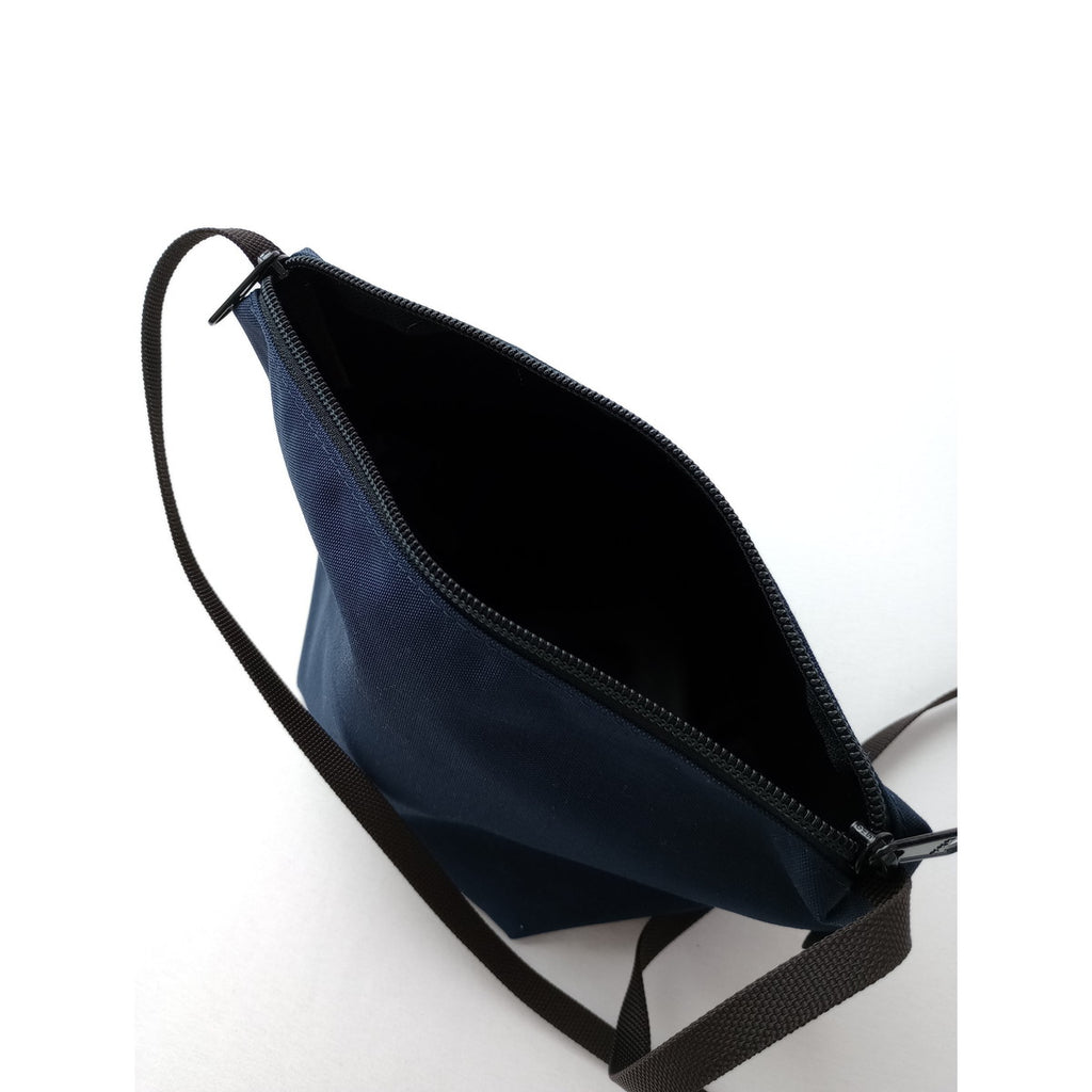 Herve Chapelie エルベシャプリエ ポシェット ミニ ショルダーバッグ ネイビー 【中古】