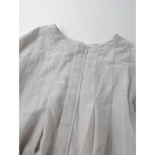 pub ピューブ Silk Cotton Lawn Tuck Blouse シルク コットン タック ブラウス トップス ライトグレー 【中古】