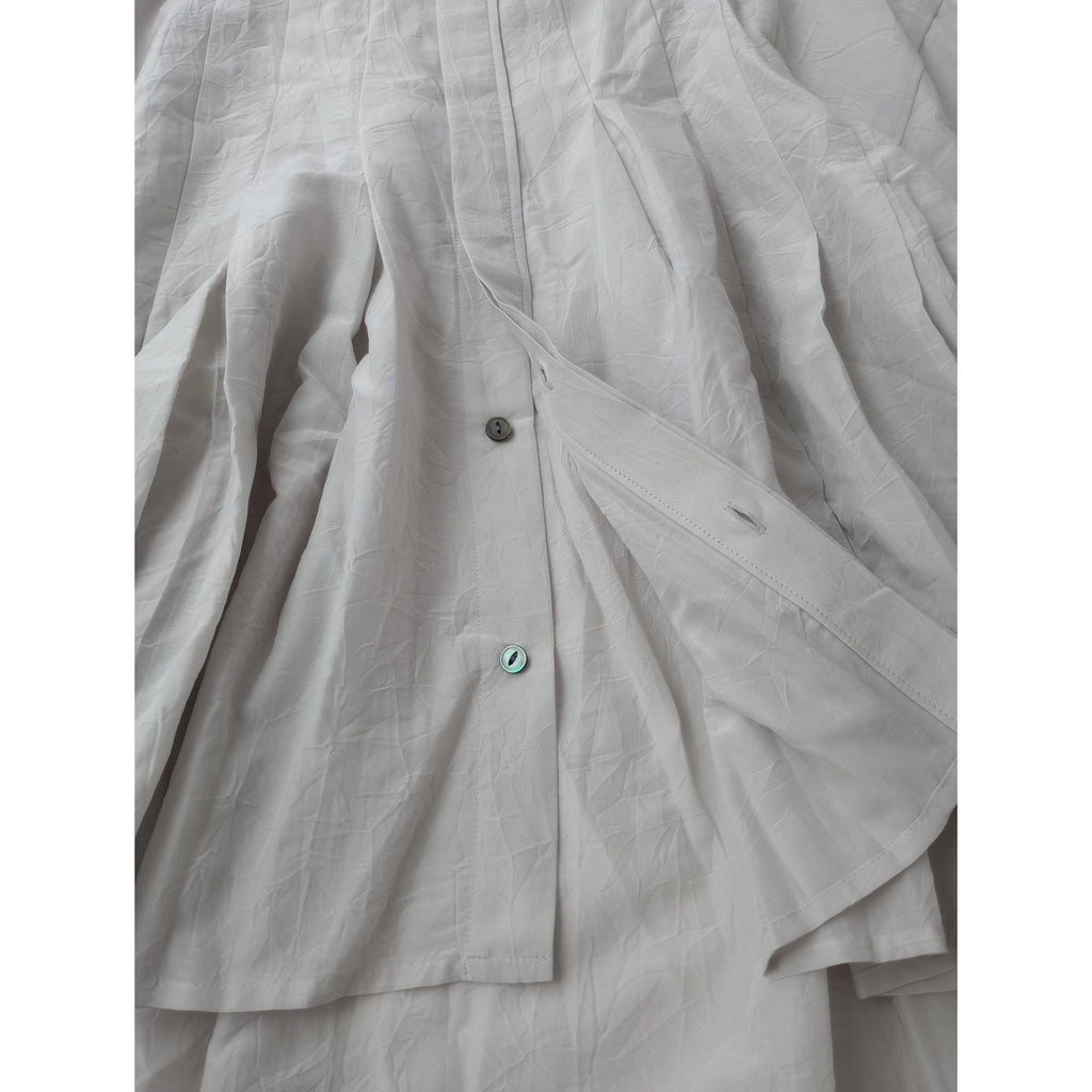 pub ピューブ Silk Cotton Lawn Tuck Blouse シルク コットン タック ブラウス トップス ライトグレー 【中古】