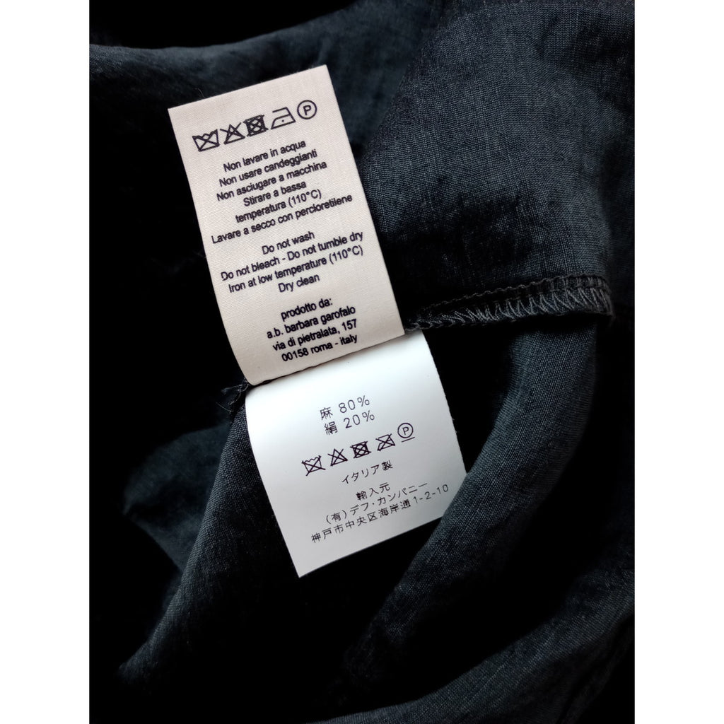 apuntob アプントビー PIETRA  イタリア製  リネン シルク プルオーバー シャツ トップス  グレー  1【中古】