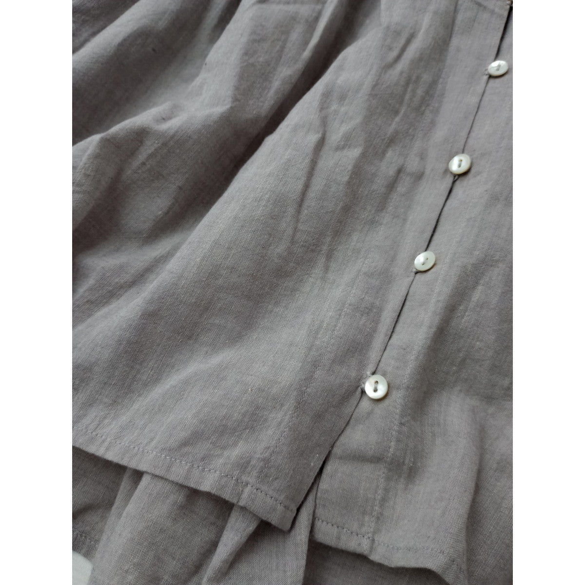 新品 Khadi & Co. カディアンドコー SARA サラ スキッパーギャザーブラウス ライトグレー  S