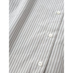 25年モデル  SOEJU  ソージュ  ストライプ   バンドカラー ロング 長袖  シャツ トップス グレージュ M  【中古】