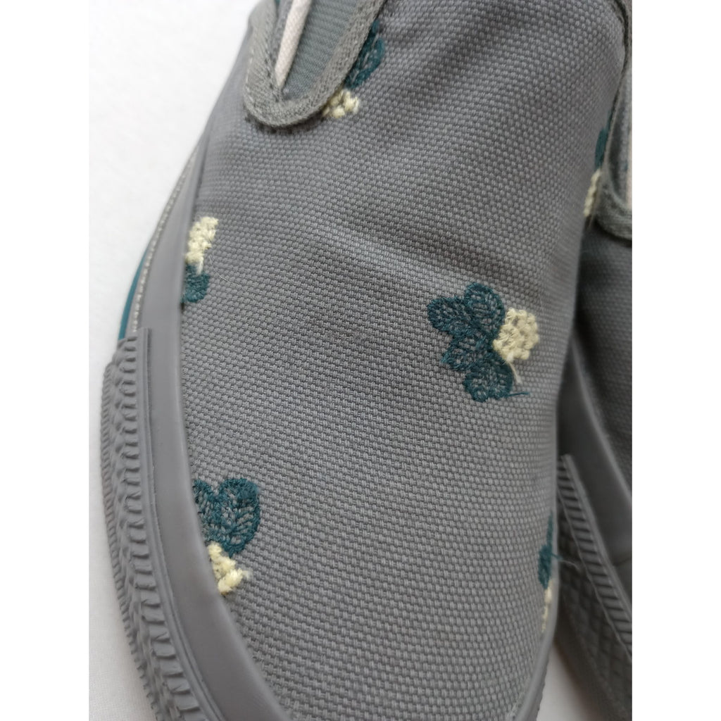 ミナペルホネン  コンバース  mina perhonen  × CONVERSE  REACT スリッポン スニーカー 靴 グレー 22.5  【中古】