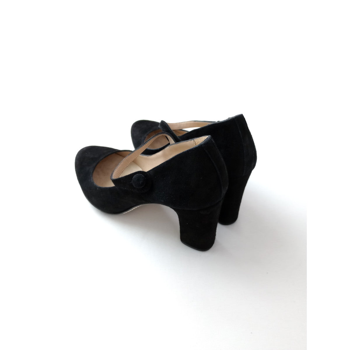 repetto レペット ストラップ スエード ヒール パンプス メリージェーン 靴 黒 ブラック 36 【中古】