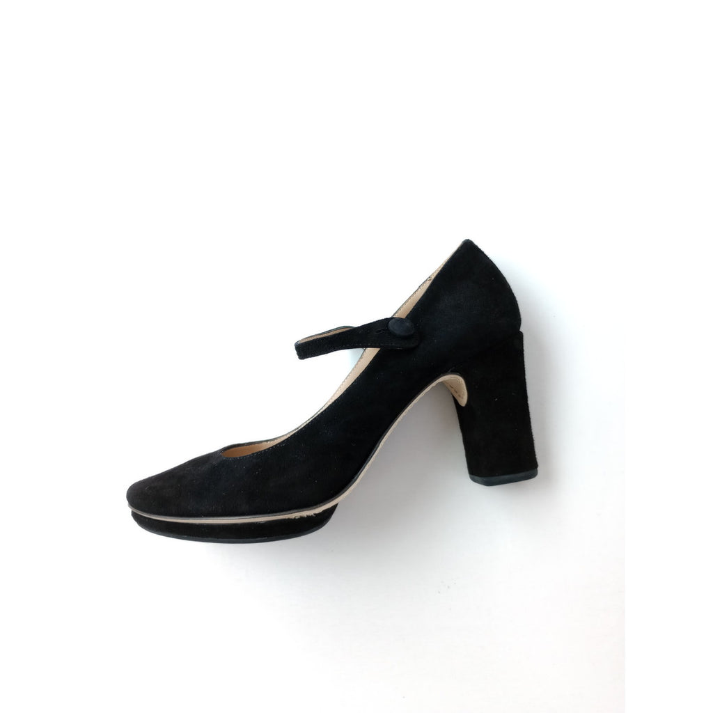 repetto レペット ストラップ スエード ヒール パンプス メリージェーン 靴 黒 ブラック 36 【中古】