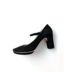 repetto レペット ストラップ スエード ヒール パンプス メリージェーン 靴 黒 ブラック 36 【中古】