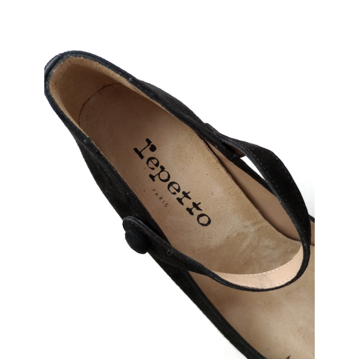 repetto レペット ストラップ スエード ヒール パンプス メリージェーン 靴 黒 ブラック 36 【中古】