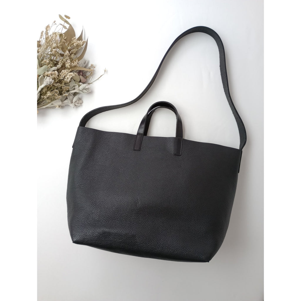 Aeta アエタ 2way shoulder tote bag レザー トートバッグ ショルダー 黒 ブラック 【中古】