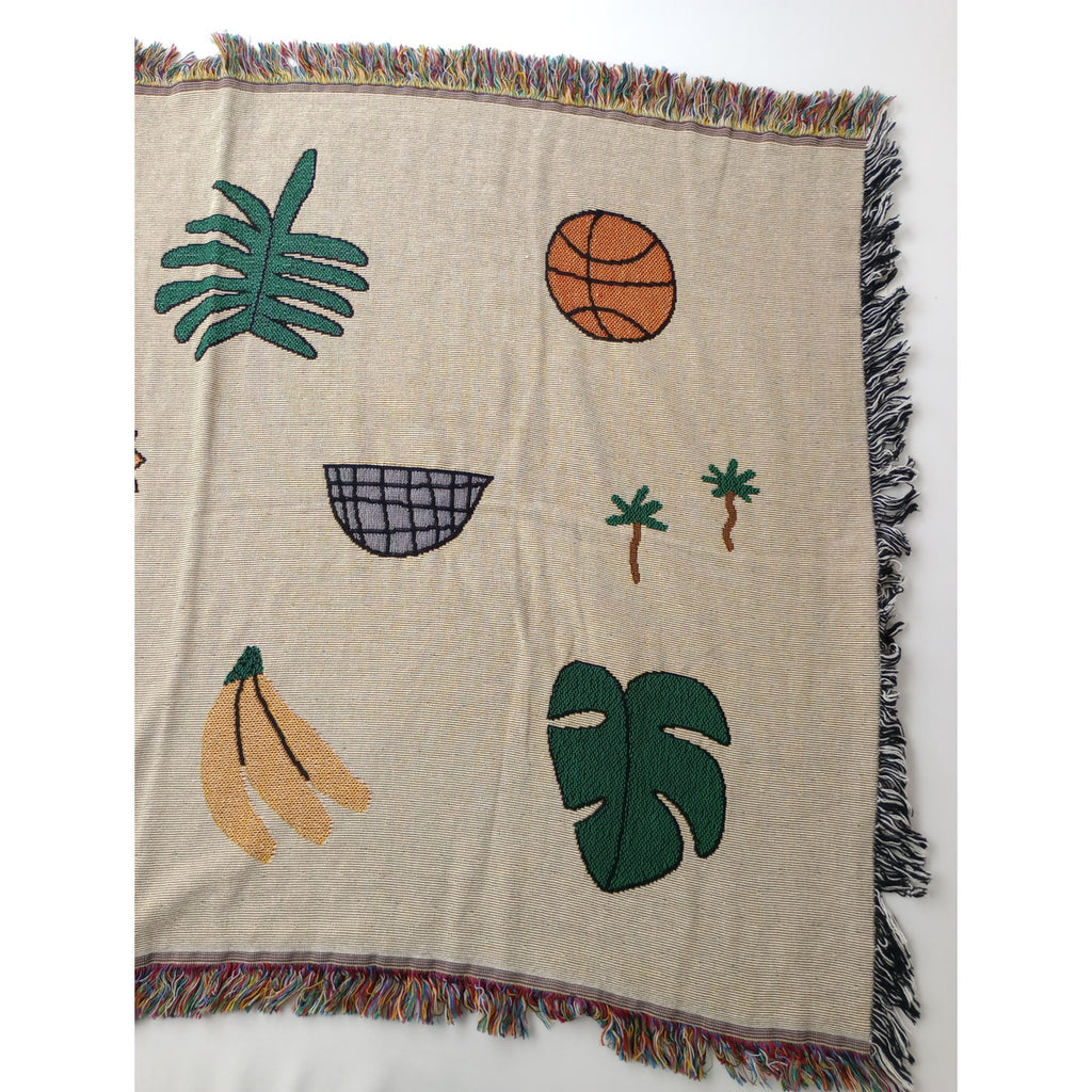 bfgf  LA アーティスト  Lilian Martinez WWA Mini Horizontal Mini Blanket  フリンジ ブランケット  マルチカラー【中古】