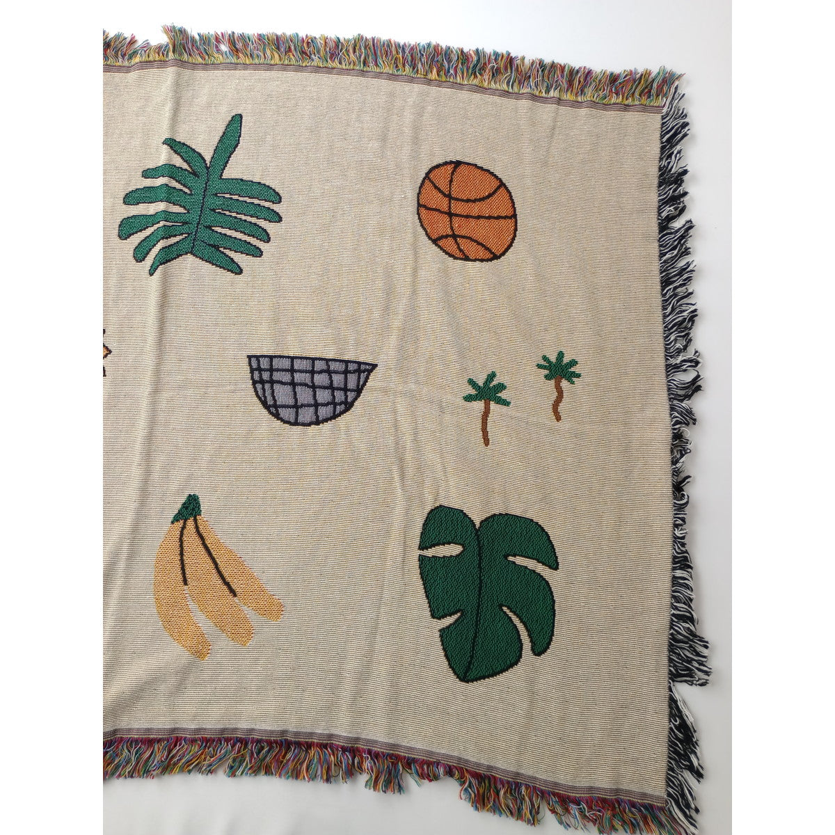bfgf  LA アーティスト  Lilian Martinez WWA Mini Horizontal Mini Blanket  フリンジ ブランケット  マルチカラー【中古】
