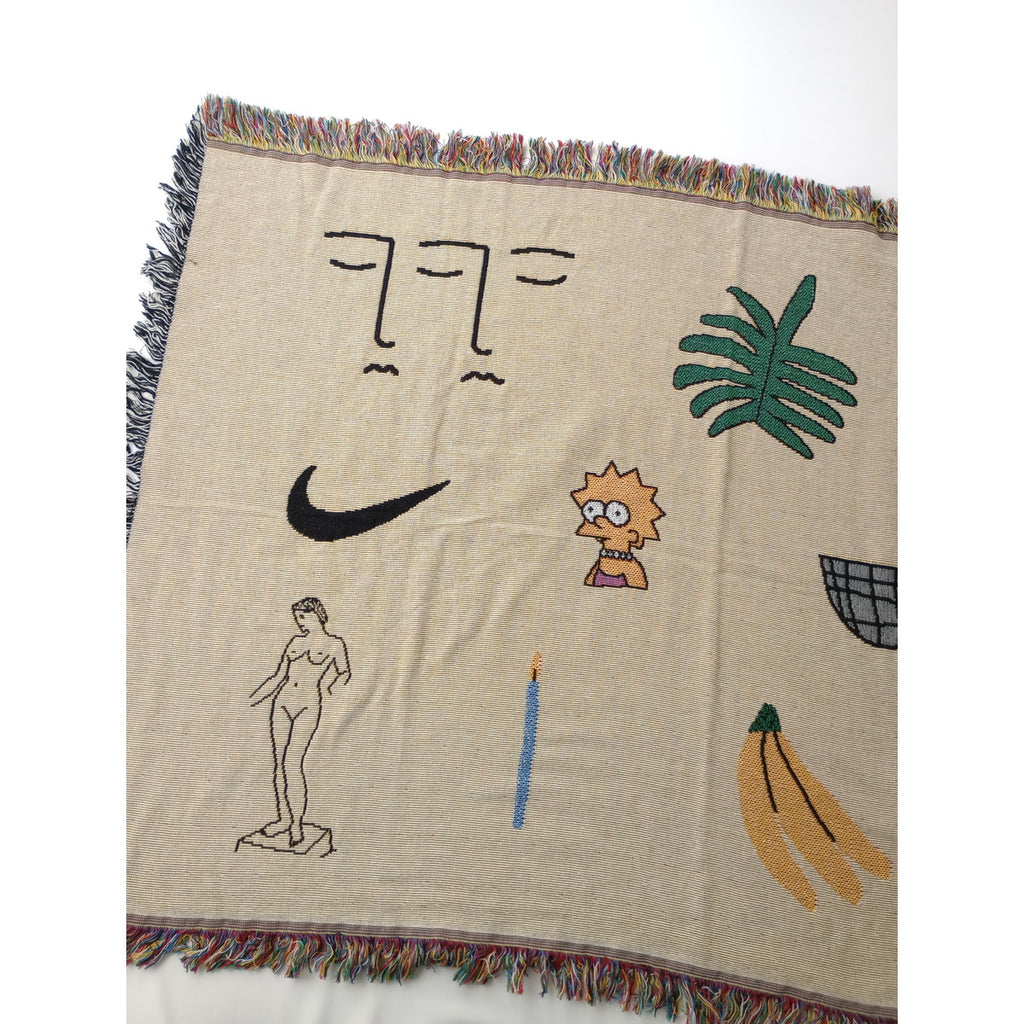 bfgf  LA アーティスト  Lilian Martinez WWA Mini Horizontal Mini Blanket  フリンジ ブランケット  マルチカラー【中古】