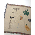 bfgf  LA アーティスト  Lilian Martinez WWA Mini Horizontal Mini Blanket  フリンジ ブランケット  マルチカラー【中古】