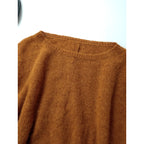 suzuki takayuki スズキタカユキ alpaca knitted cape ベビーアルパカ ワイド ニット ケープ 長袖 トップス くすみオレンジ  (7M＋1213)【中古】