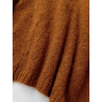 suzuki takayuki スズキタカユキ alpaca knitted cape ベビーアルパカ ワイド ニット ケープ 長袖 トップス くすみオレンジ  (7M＋1213)【中古】