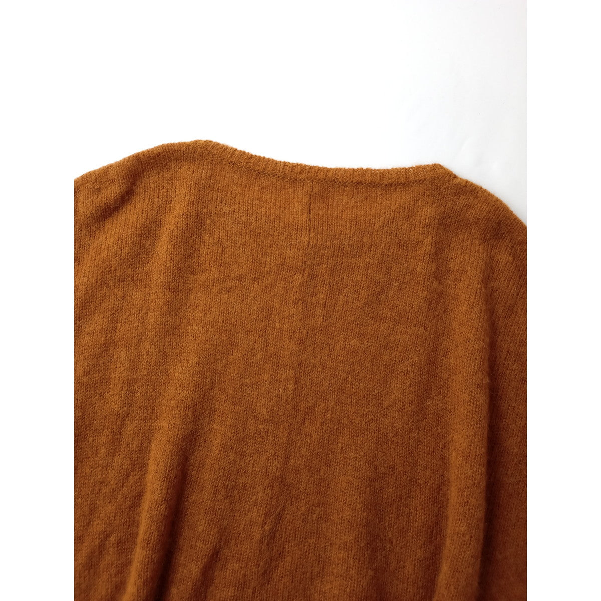 suzuki takayuki スズキタカユキ alpaca knitted cape ベビーアルパカ ワイド ニット ケープ 長袖 トップス くすみオレンジ  (7M＋1213)【中古】
