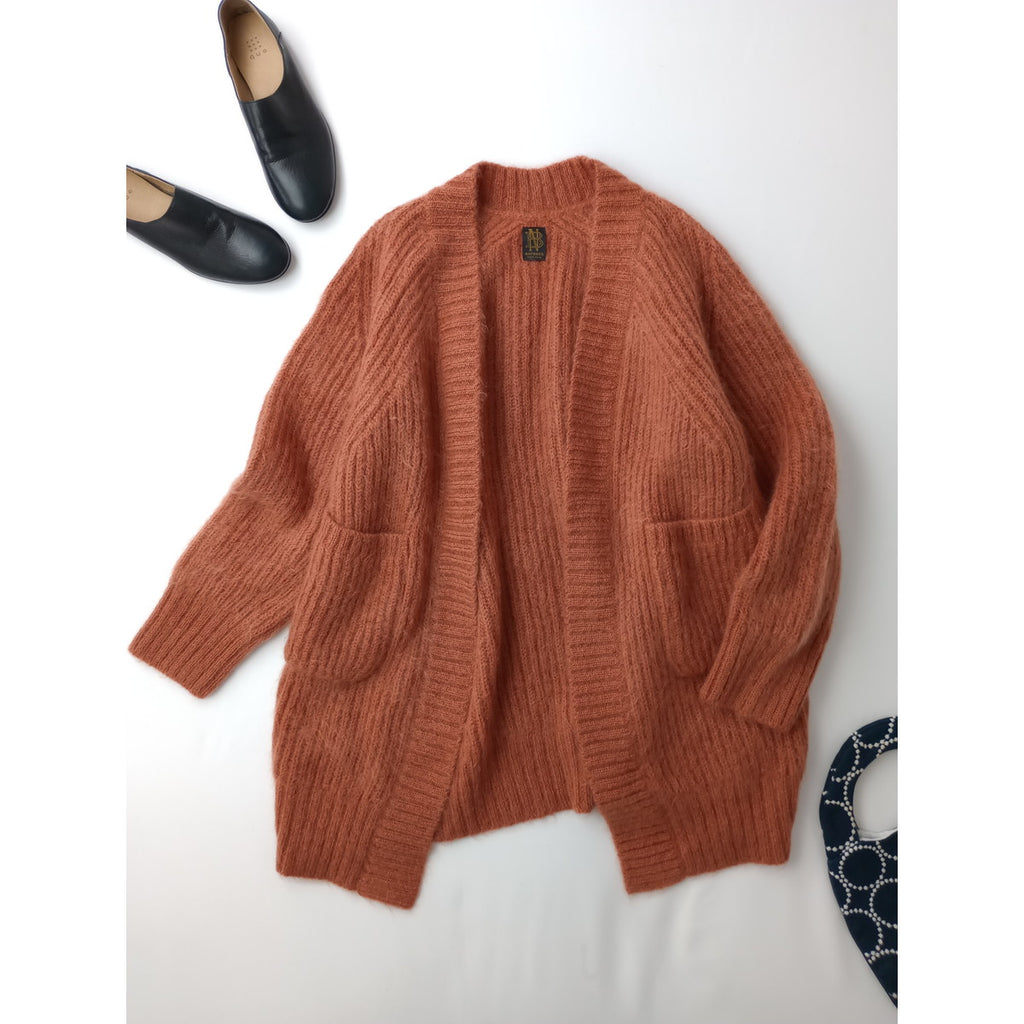 BATONER バトナ―  SUPER KID MOHAIR BIG CARDIGAN スーパーキッド モヘヤ カーディガン オレンジ  (7M＋1212)【中古】